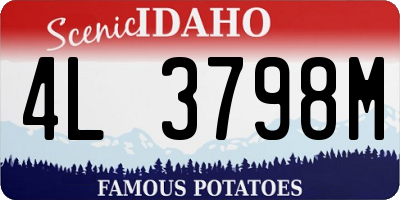 ID license plate 4L3798M