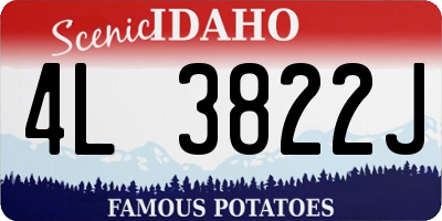 ID license plate 4L3822J
