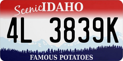 ID license plate 4L3839K