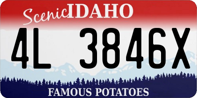 ID license plate 4L3846X