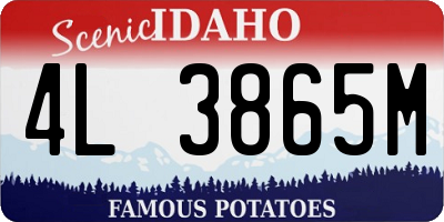 ID license plate 4L3865M
