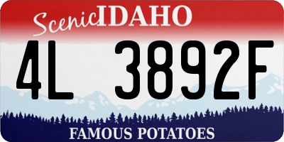 ID license plate 4L3892F