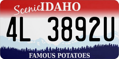 ID license plate 4L3892U