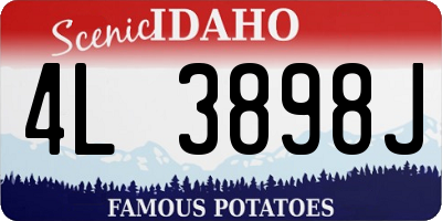 ID license plate 4L3898J
