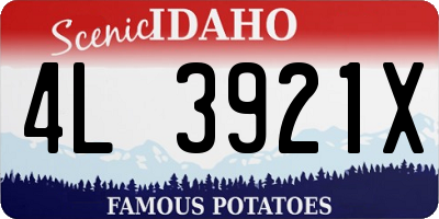 ID license plate 4L3921X