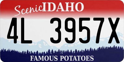ID license plate 4L3957X