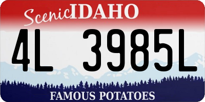 ID license plate 4L3985L
