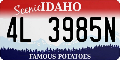 ID license plate 4L3985N