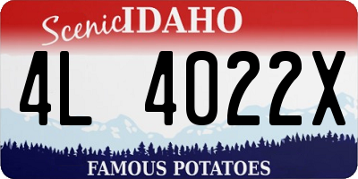 ID license plate 4L4022X