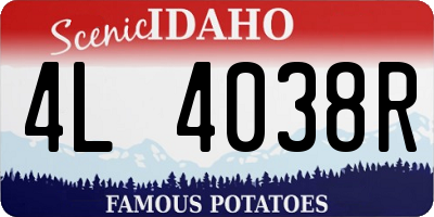 ID license plate 4L4038R