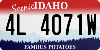 ID license plate 4L4071W