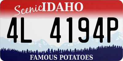 ID license plate 4L4194P
