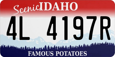 ID license plate 4L4197R