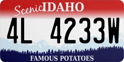 ID license plate 4L4233W