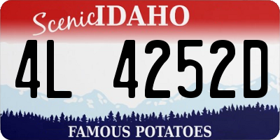 ID license plate 4L4252D