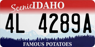 ID license plate 4L4289A