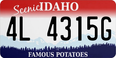 ID license plate 4L4315G