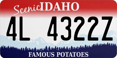 ID license plate 4L4322Z