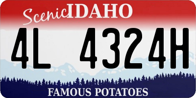 ID license plate 4L4324H