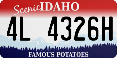 ID license plate 4L4326H