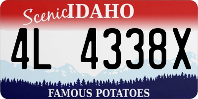 ID license plate 4L4338X