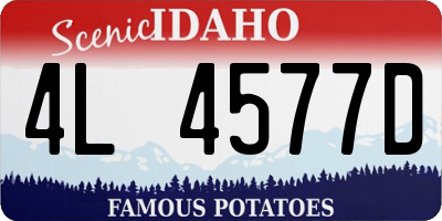 ID license plate 4L4577D