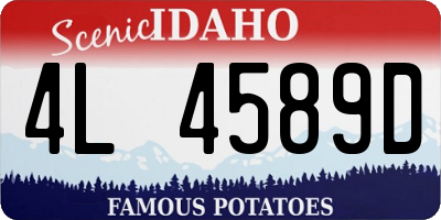ID license plate 4L4589D