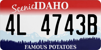 ID license plate 4L4743B