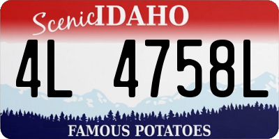 ID license plate 4L4758L