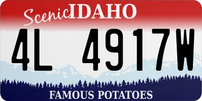ID license plate 4L4917W