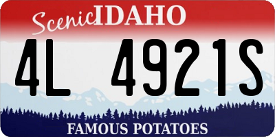 ID license plate 4L4921S