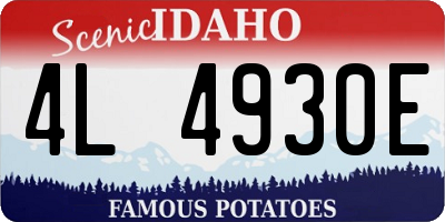 ID license plate 4L4930E