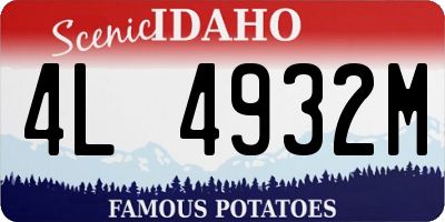 ID license plate 4L4932M
