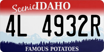 ID license plate 4L4932R