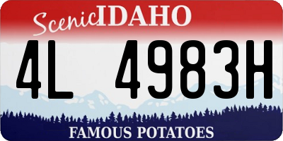ID license plate 4L4983H