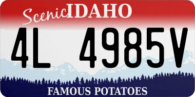 ID license plate 4L4985V