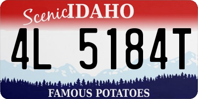 ID license plate 4L5184T
