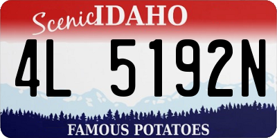 ID license plate 4L5192N