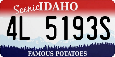 ID license plate 4L5193S