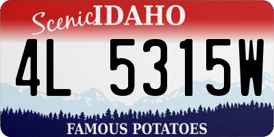 ID license plate 4L5315W
