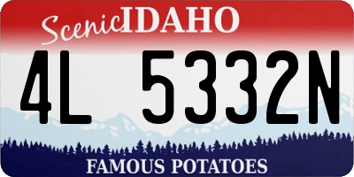 ID license plate 4L5332N