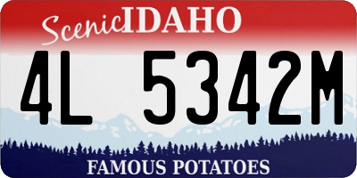 ID license plate 4L5342M