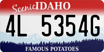 ID license plate 4L5354G