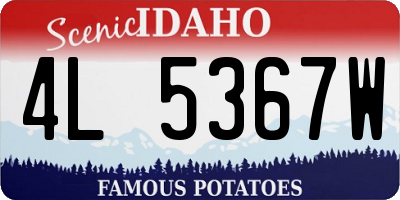 ID license plate 4L5367W