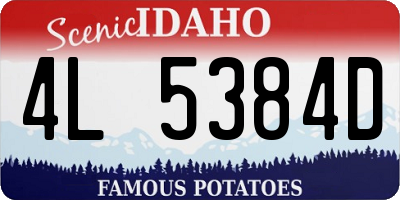 ID license plate 4L5384D