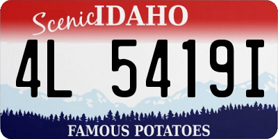 ID license plate 4L5419I