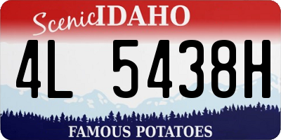 ID license plate 4L5438H
