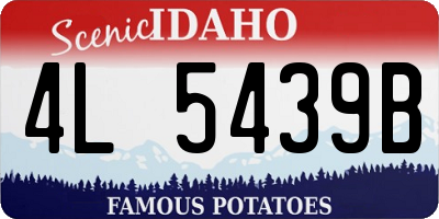 ID license plate 4L5439B