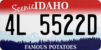 ID license plate 4L5522D
