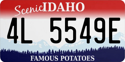 ID license plate 4L5549E